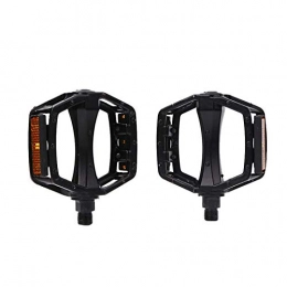 QXLG Mountain Bike Pedal QXLG Durable 2pcs Anti-slip Mountain Flat Bike Pedal Aluminum Alloy Bicycle Reflective Hollowed Pedals Cycling Riding Parts Accessories Comfortable (Color : Black)
