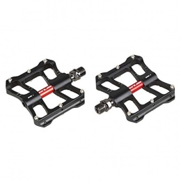 QYLOZ Mountain Bike Pedal QYLOZ Outdoor sport GUB Cr-Mo Axle Ultra-light Bicycle Pedals CNC Aluminium Alloy Mountain Bike Pedals MTB 4 Bearings Platform Pedals Black Red (Color : Black)