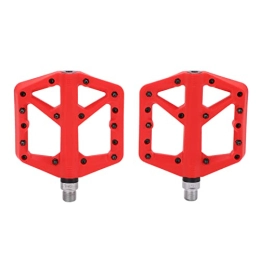 Ranvo Spares Ranvo Mountain Bike Pedal, Nylon Fiber Flat Lightweight Bicycle Platform Pedals for City Bikes for Road Bikes for Folding Bikes(red)