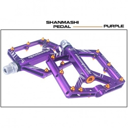 Reeamy-Home Bike Pedals Mountain Bike Pedals 1 Pair Aluminum Alloy Antiskid Durable Bike Pedals Surface For Road BMX MTB Bike 6 Colors (SMS-S1) MTB Pedal Cycling Bicycle Pedals (Color : Purple)