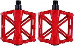 RENFEIYUAN Spares RENFEIYUAN 1 Pair Bike Pedals, Aluminium Alloy Bicycle Platform Flat Pedals for Road Mountain BMX MTB Bike cycle pedals (Color : Red)