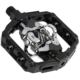 Venzo Mountain Bike Pedal Repacked VENZO Compatible with Shimano SPD Mountain Bike CNC Cr-Mo Die-Cast Aluminum Sealed Pedals with Cleats - Dual Platform Clipless Pedals for Mountain Bike - Easy Clip in & Out