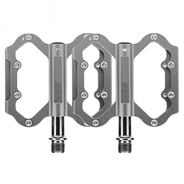 Rgzqrq Spares Rgzqrq 3 Bearings Mountain Bike Pedals Platform Bicycle Flat Alloy Pedals 9 / 16" cycling Sealed 3 Bearing Pedals, Silver