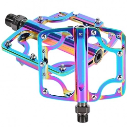 Rgzqrq Mountain Bike Pedal Rgzqrq Mountain Bike Pedals, flat Bicycle Pedals, Ultra Strong Colorful Cnc Machined 9 / 16" Cycling Sealed 3 Bearing Pedals