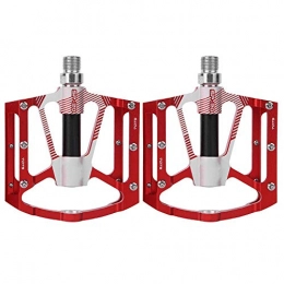 RiToEasysports Spares RiToEasysports 1Pair Bike Pedal, Aluminium Alloy Wear Resistant for Mountain Bicycle Good Wear Resistance Cycling Platform Cycle Pedal (red)