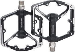 Utopone Spares Road and mountain bike pedals, Bicycle Pedals MTB Pedals Mountain Bike Flat Pedals Aluminum Alloy Platform Pedals Non-Slip Sealed DU Bearing 9 / 16'' For Folding Road Bike Cycling BMX (Color : Black)