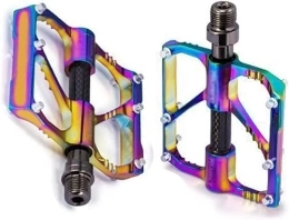 ENESEA Spares Road and mountain bike pedals, Bicycle Pedals Ultra-light All-aluminum Alloy Mountain Road Bike Pedals 3 Sealed Bearing Carbon Tube Pedals With Cleats Colorful (Color : Mountain bike pedals)