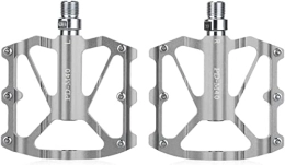 Utopone Spares Road and mountain bike pedals, Mountain Bike Pedals Aluminum MTB / BMX Bicycle Pedals With Road Bike Lightweight Aluminum Platform DU+Sealed Bearing 9 / 16'' For Travel (Color : Red) ( Color : Silver )