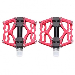 Regun Spares Road Bicycle Lightweight Pedals - 1 Pair Aluminium Alloy Mountain Bike Road Bicycle Lightweight Pedals Replacement Accessory(red)