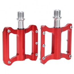 Alomejor Spares Road Bicycle Pedals Aluminum Alloy Non-Slip Mountain Bike Pedals with Large Tread Surface Plat Pedal(RED)