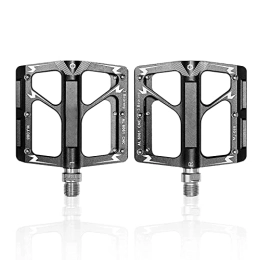 Ambiguity Mountain Bike Pedal Road Bike Pedals Aluminum Alloy Bearings Anti- Skid Pedals for Road Bike Accessories, Black