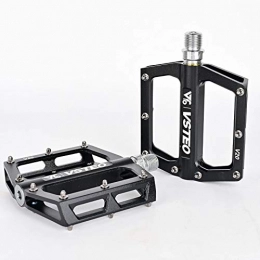  Mountain Bike Pedal Road Bike Pedals Bicycle Flat Pedals Non-Slip Lightweight Aluminum Alloy Wide Platform Cycling Pedal for BMX / MTB -Universal ightweight Colorful Bike Accessories, Black