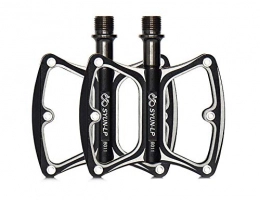 WANYD Spares Road bike pedals In-Mold CNC Machined, Aluminum Mountain Bike Pedal-Black