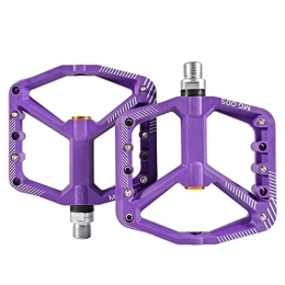 AXOINLEXER Spares Road Bike Pedals Mountain Bike Pedals Non-Slip Lightweight Cycling Pedals Platform Aluminum Alloy Bicycle Pedal Fits Most MTB BMX, Purple