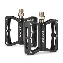 MirOdo Spares Road / Mountain Bike Pedals Anti-skid Bicycle 3- Bearing Pedals Ultra-light Aluminum CNC Bearing Platform Pedals 9 / 16” Universal Bike Pedal For BMX MTB (Color : Black)