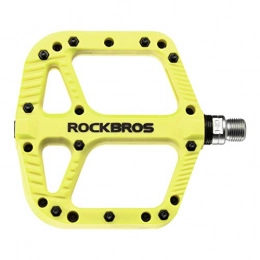 ROCK BROS Mountain Bike Pedal ROCK BROS Mountain Bike Pedals Nylon Composite Bearing 9 / 16" MTB Bicycle Pedals with Wide Flat Platform (Green)