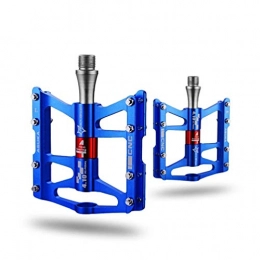RockBros Spares ROCKBROS Bike Pedals, 9 / 16 Inch Pedals Aluminum Alloy Flat Pedals Wide Platform 4 Bearings Waterproof Dust-Proof Non-Slip Blue
