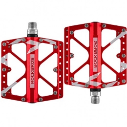 RockBros Spares ROCKBROS Bike Pedals Bicycle Road Cycling Pedals Aluminum Alloy Flat Platform Mountain Bike Cr-Mo Machined 3 Sealed Bearings Large Surface 9 / 16