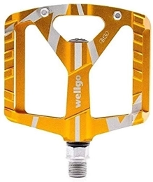 RONGJJ Bicycle Pedal, Mountain Bike Pedal, Super Color CNC Machining Waterproof Wear-resistant 9/16, Gold