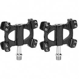 Ruiqas 1 Pair of Carbon Fiber Mountain Bike Bearing Pedals Road Folding Bicycle Cycling Accessory 3K Bright Light