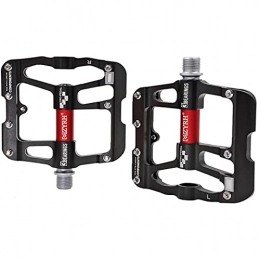 Ruluti 1 Pair Bicycle Pedals, 3 Bearings Mountain Bike Road Bike Pedals with Platform 9/16 Inch