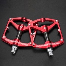 Rwlre Mountain Bike Pedal Rwlre Bicycle Pedals, Mountain Bike Bicycle Pedals Cycling Ultralight Aluminium Alloy 4 Bearings Mtb Pedals Bike Pedals Flat Bmx (Color : Red)