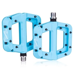 Rwlre Mountain Bike Pedal Rwlre Bicycle Pedals, Mtb Bike Pedals Non-Slip Mountain Bike Pedals Platform Nylon Fiber Bicycle Flat Pedals 9 / 16 Inch Bicycle Accessories (Color : Blue, Size : 124 * 109 * 15mm)