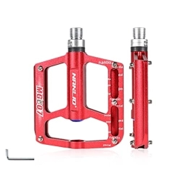 SaiDeng Mountain Bike Pedal SaiDeng 1 Pair Bicycle Pedal, Ultra-light Aluminum Alloy Non-slip Steel Bearing Mountain Road Bike Pedals for Mountain Bike BMX MTB Cycling Road Bicycle Red