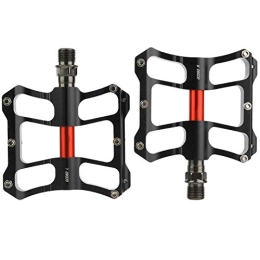 SALUTUYA Spares SALUTUYA Aluminium Alloy Anti-Slip Colorfast Bike Pedals Bike Accessory High Durability Good Replacement for Your Bike Fits Most Bikes(Black red)