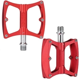 SAVADECK Mountain Bike Pedal SAVADECK mountain bike pedals Anti-slip bicycle pedal sets with ball bearings Non-Slip Lightweight Stainless Steel bicycle pedals for BMX bicycle MTB 9 / 16" (red)