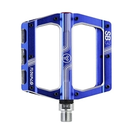 SB3 Mountain Bike Pedal SB3 - Flowy AM 2 Pedals - Pair of Bicycle Pedals - Aluminium body, Crmo axle, Nubs - Flat Pedals Ideal for Hiking and All Mountain - Blue