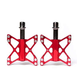 Security Accessory Mountain Bike Pedal Security Accessory Pedals, Bike Spares For MTB BMX Mountain Bike Bicycle Cycling 3 Bearings Platform Pedals 240g / Pair (Color : Red)
