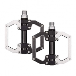 Selighting Mountain Bike Pedal Selighting 9 / 16 Mountain Bike Pedals Aluminium Alloy Wide Platform Cycling Pedals with Sealed Bearings, Set of 2 (Black / Silver)