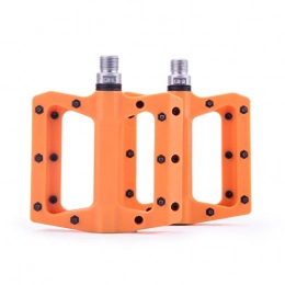 Sfeomi Mountain Bike Pedal Sfeomi Mountain Bike Pedals Polyamide Road Bicycle Bearings Pedals with Anti-Skid Surface, 9 / 16" Lightweight, Abrasion & Corrosion Resistant for MTB, BMX (Orange)
