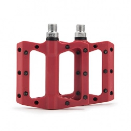 Sfeomi Mountain Bike Pedals Polyamide Road Bicycle Bearings Pedals with Anti-Skid Surface, 9/16" Lightweight, Abrasion & Corrosion Resistant for MTB, BMX (Red)
