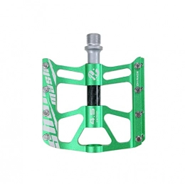 SFZGKTE Mountain Bike Pedal SFZGKTE 3 Bearing Bicycle Flat Pedals Aluminum Alloy+Carbon Tube Mountain Road Bike Pedal Wide Comfortable Cycling Parts (Green)