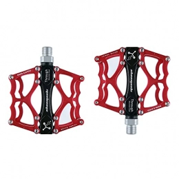 SFZGKTE Spares SFZGKTE New MTB Mountain Bike Pedals Aluminum Alloy CNC Bike Footrest Big Flat Ultralight Cycling BMX Pedal (Red)
