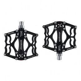 SFZGKTE Spares SFZGKTE Pedals 9 / 16", Non-Slip Bike Pedal Mountain Bicycles Platform Pedals Aluminum Alloy Flat 3 Sealed Bearing Axle for MTB BMX Road Cycling (Black)