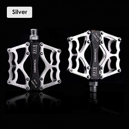 SH-RuiDu Direct Store Mountain Bike Accessory Pedals Aluminum Alloy MTB Sealed Bearing Pedals 9/16 in (Color : Silver)