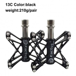 SHANDIAN Spares SHANDIAN 161g / pair Titanium Axle Pedals for Bicycle Anti-slip Ultralight CNC MTB Road Bike Pedal Cycling BMX 3 Sealed Bearing Pedals (color : 13C 210g black)
