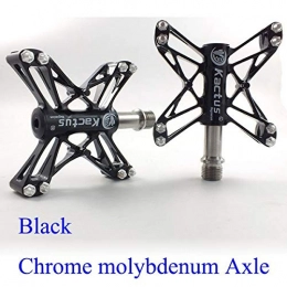 SHANDIAN Spares SHANDIAN 161g / pair Ultra-light Titanium Axle Bicycle Pedal CNC Mountain Bike Pedals Road MTB 6 bearings Seaded Magnesium Alloy Body BMX (color : Chro black)