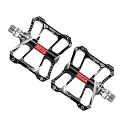 Sharplace Spares Sharplace Flat Bike Pedals MTB Road 9 / 16 inch 3 Sealed Bearings Bicycle Pedals Universal Mountain Bike Pedals Wide Platform Replacement Components Parts - black