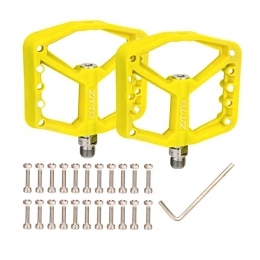 Sharplace Mountain Bike Pedal Sharplace Lightweight Flat Platform Bike Pedals Cycling for Universal Mountain Bicycle BMX Cycling Easy Install Accessories - Yellow