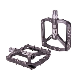 SHHMA Spares SHHMA Mountain Bike Pedals, 9 / 16" DU Bearing Ultra Strong CNC Machined Alloy Bicycle Non-Slip Flat Panel Is Wide Pedal, Gray