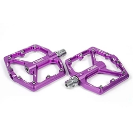 SHHMA Spares SHHMA Mountain Bike Pedals, 9 / 16" DU Bearing Ultra Strong CNC Machined Alloy Bicycle Non-Slip Flat Panel Is Wide Pedal, Purple