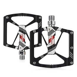 SHHMA Mountain Bike Pedal SHHMA Mountain Bike Pedals, CNC Aluminum Alloy Bearing Bicycle Non-Slip Flat Panel Wide Pedal Bicycle Accessories, Black
