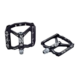 SHHMA Mountain Bike Pedal SHHMA Mountain Bike Pedals, DU Bearing Ultra Strong CNC Machined Alloy Bicycle Non-Slip Flat Panel Is Wide Pedal Bicycle Accessories, Black