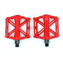 SHXJ Spares SHXJ Bike Pedals Mountain Bike Bicycle Pedals Cycling Ultralight Aluminium Alloy 2 Bearings MTB Pedals Flat Wide Pedals, Red