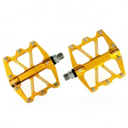 SICOFD Mountain Bike Pedal SICOFD Mountain Bicycle Pedals, Ultralight Bicycle Pedals with 4 Sealed Bearings, CNC Aluminum Alloy MTB Pedals, Non-Slip Axle Diameter 9 / 16 Inch Road Bike Pedals, Yellow