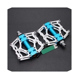 Samine Spares Silver Blue Platform Pedals Flat Sealed Bearing Bicycle 9 / 16" Mountain Bike Accessories